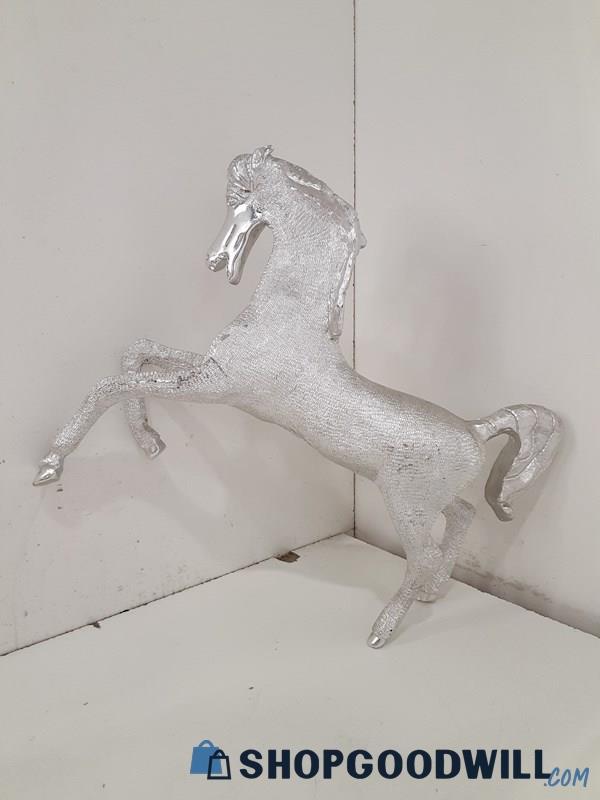 Unbranded Appears Vtg Metal Art Jumping Horse Stallion Sculpture Statue No Base