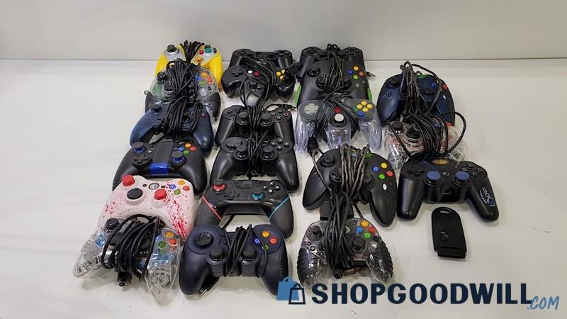 Grab Box Lot of 3rd Party Controllers for Various Consoles 
