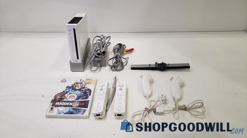 Nintendo Wii Console w/Game, Cords, & Controllers 