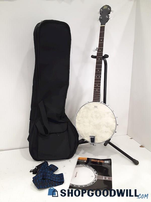 Rogue Open Back 5 String Banjo w/Strap & Case