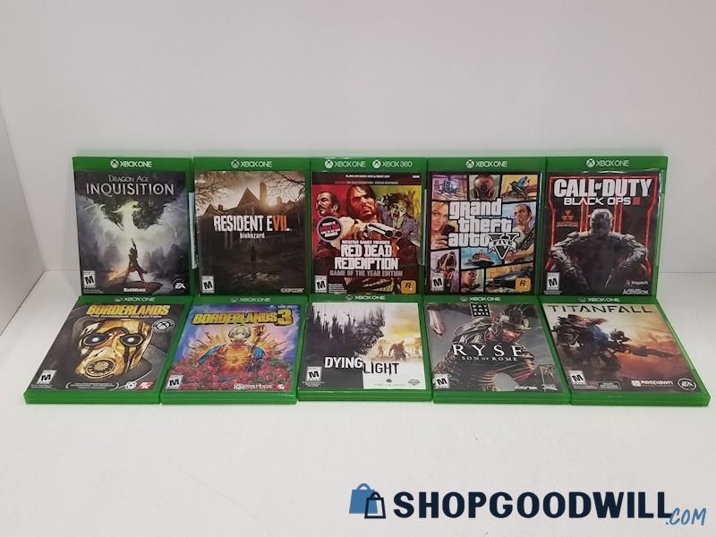 10pc Lot XBOX One Games Borderlands, Dying Light, Titanfall & More