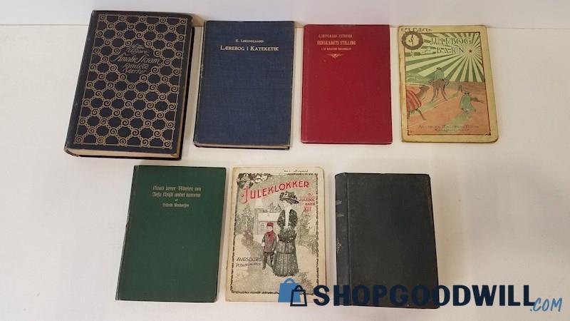 Antique 1886-1915 Danish HC/Cardstock Christian Christmas Kids Fiction