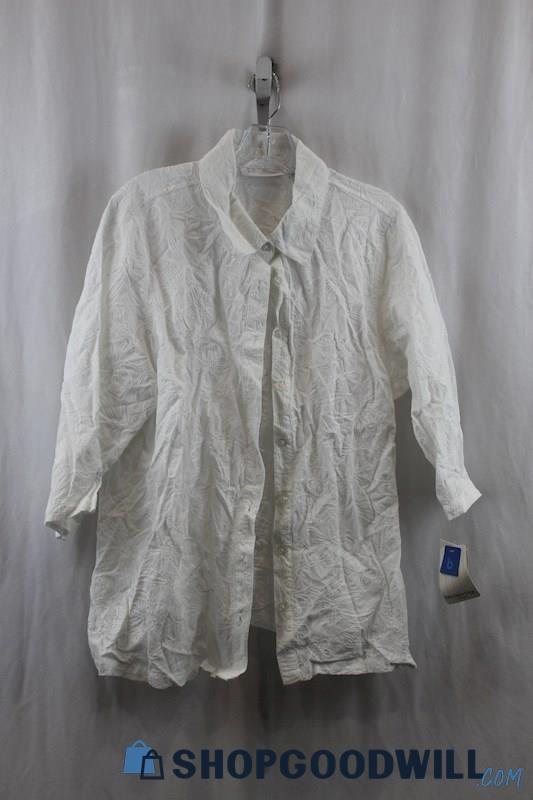 Breckenridge Men's White Button Up Paradise Stitch Shirt SZ 2XL