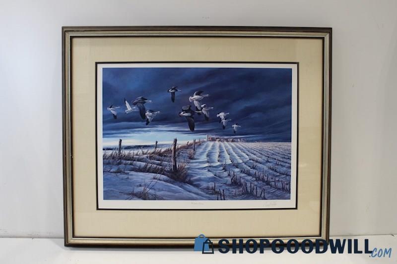 'Winter Snows-Snow Geese' Framed Art Print Signed by Terry Redlin PICKUP ONLY