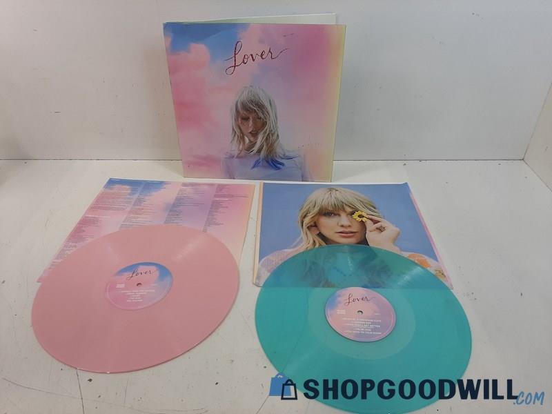 Taylor Swift Lover 2 LP Set Like New 2019 Blue & Pink Vinyl 
