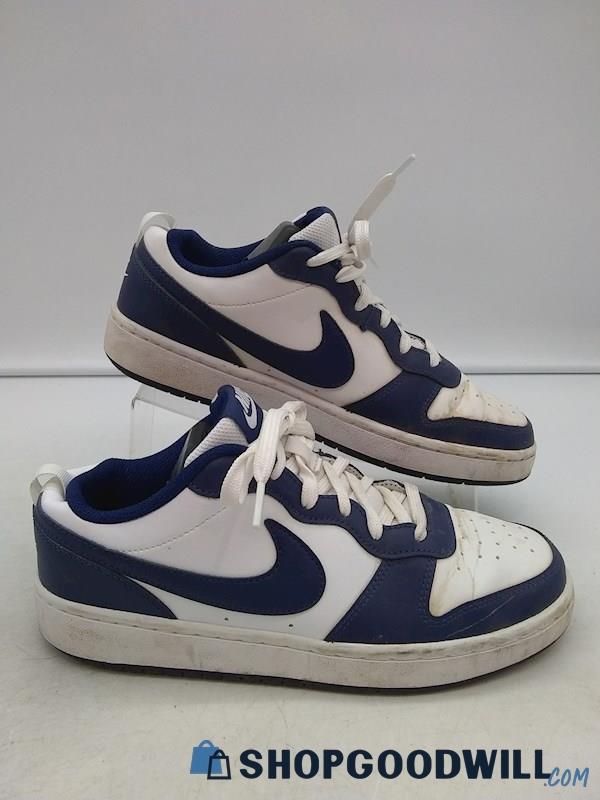 Nike Kid's Blue/ White 'Court Borough Low 2' Lace Up Basketball Sneakers SZ 7Y