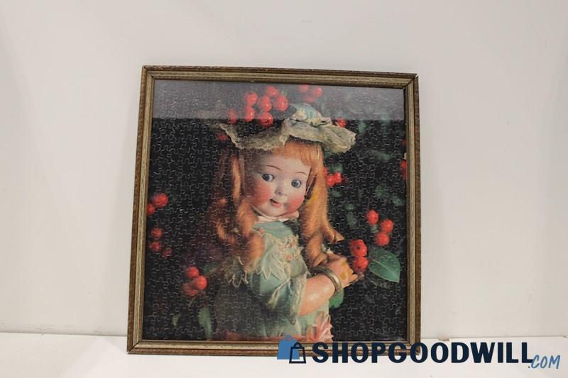 Framed Completed Vintage Colorforms 500pc Jigsaw Puzzle-Dolls H Berry/T Kelley