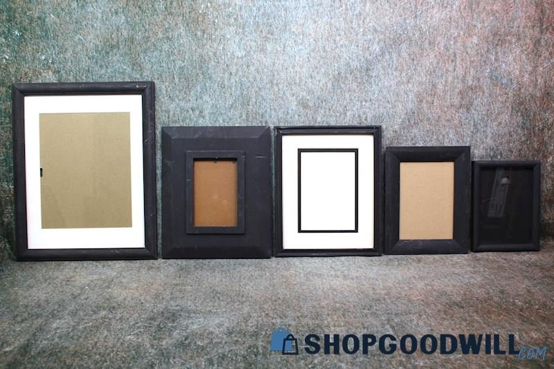 5 Mixed Unbranded Black Rectangular Frames Art Home Decor