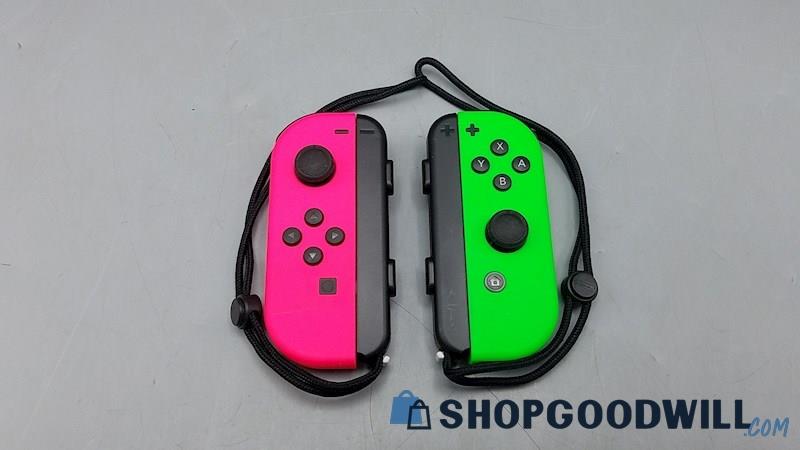  Nintendo Switch Splatoon 2 Neon Pink & Neon Green Joy-Cons For Parts & Repair