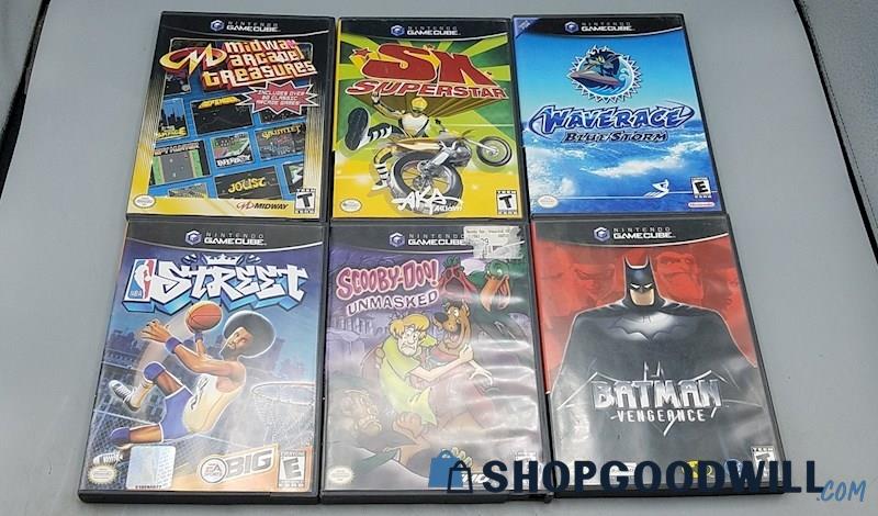  6 Nintendo GameCube Games Lot Scooby Doo Batman NBA Street Midway Arcade