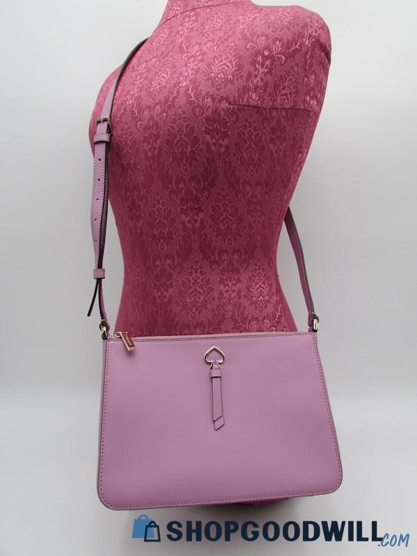 Kate Spade Adel Violet Mist Leather Medium Crossbody Handbag Purse 