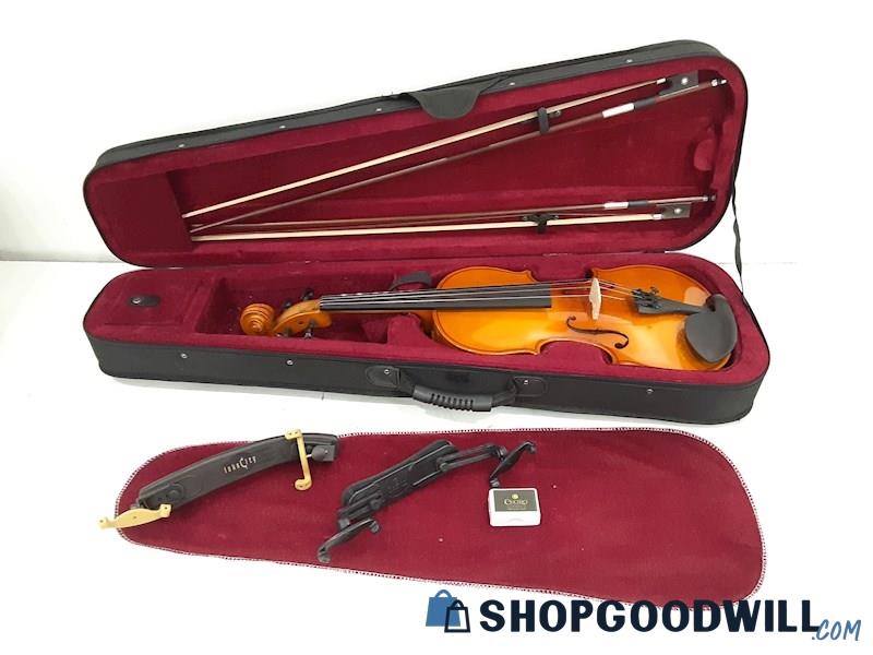 Mendini By Cecilio MV400 4/4 Violin w/Bow Shoulder Rest Case SN01201800009