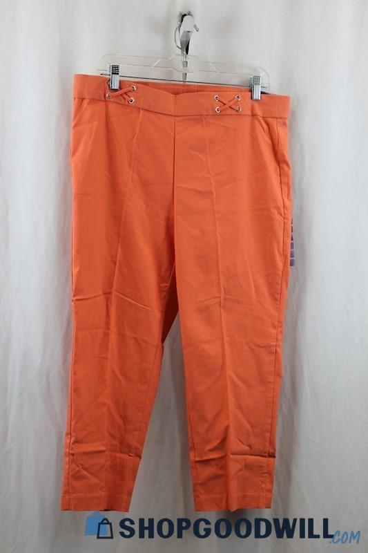 NWT Rafaella Womens Orange Crop Ponte Pants Sz 16