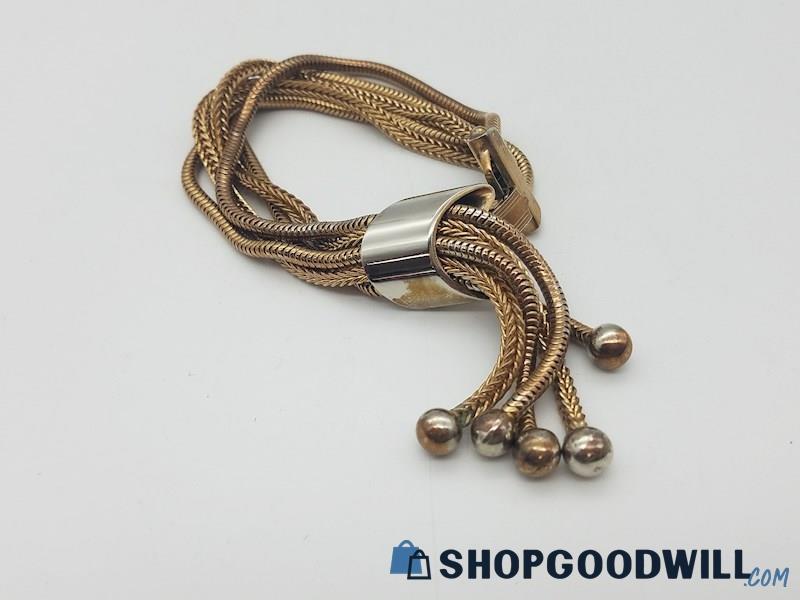 Vintage Gold-Tone 5-Strand Tassel Bracelet