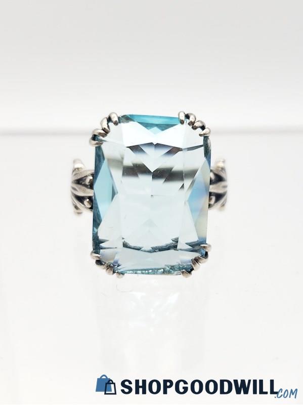 .925 Vintage Style Faux Stone Cocktail Ring 5.83grams