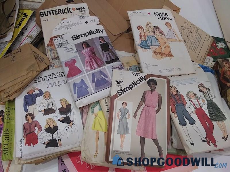 Vintage Sewing Patterns Lot Children Women Men Clothes Dresses Overalls More 