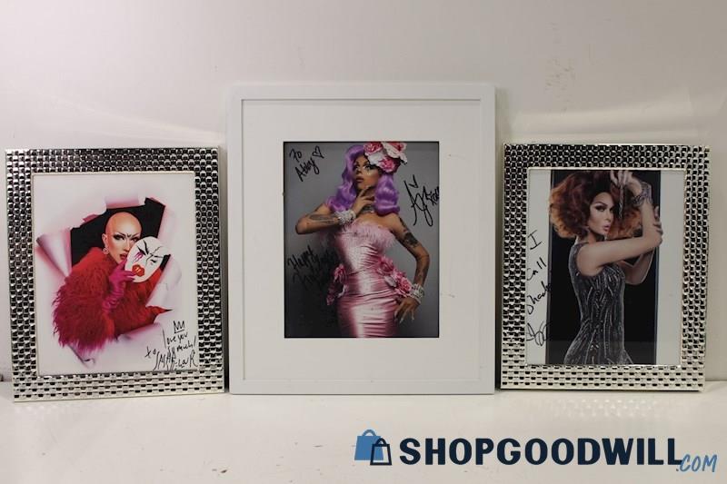 x3 Framed Photographic Prints of Ru Paul's Drag Queens Sasha Velour&Aja Signed