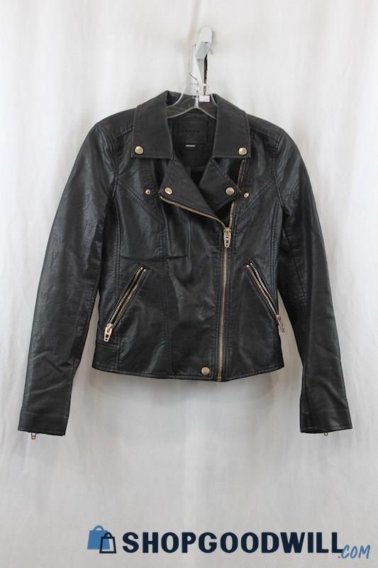 BLANKNYC Women's Black Crop Leather Coat SZ S