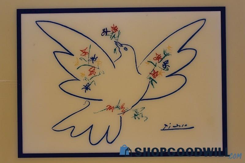 Pablo Picasso Unsigned Vintage 'Dove of Peace' 1949 Art Print on Ceramic Tile