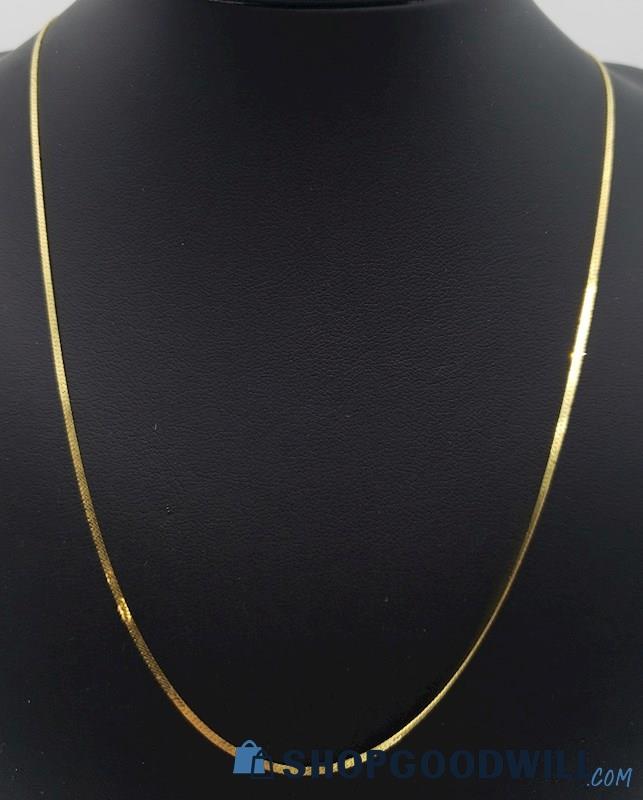 14K Yellow Gold Herringbone Chain Necklace 24