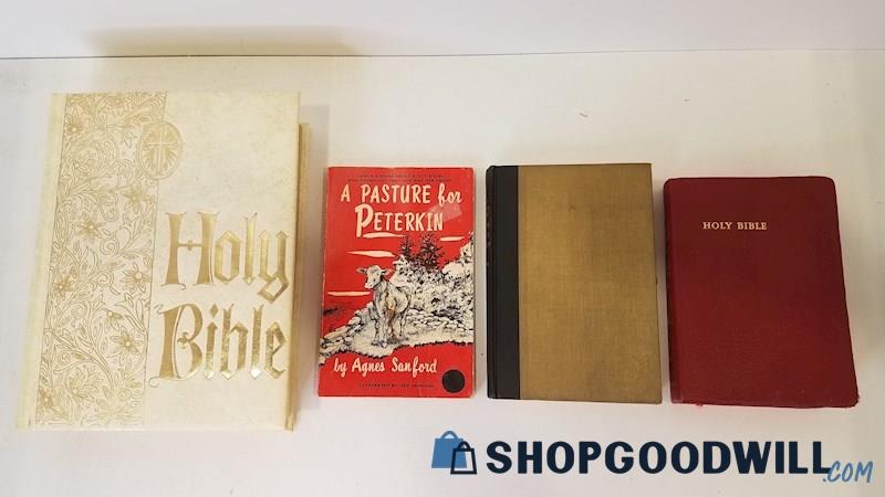 Vtg 1952-77 Christian HC/SC Bibles Fosdick Religion Pasture For Peterkin Sanford