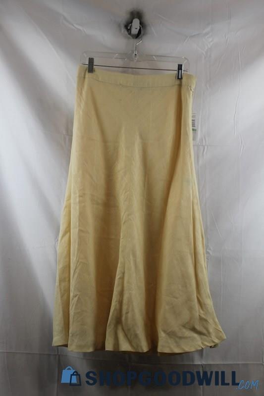NWT Jones Wear Womens Yellow Long Flare Skirt Sz 8
