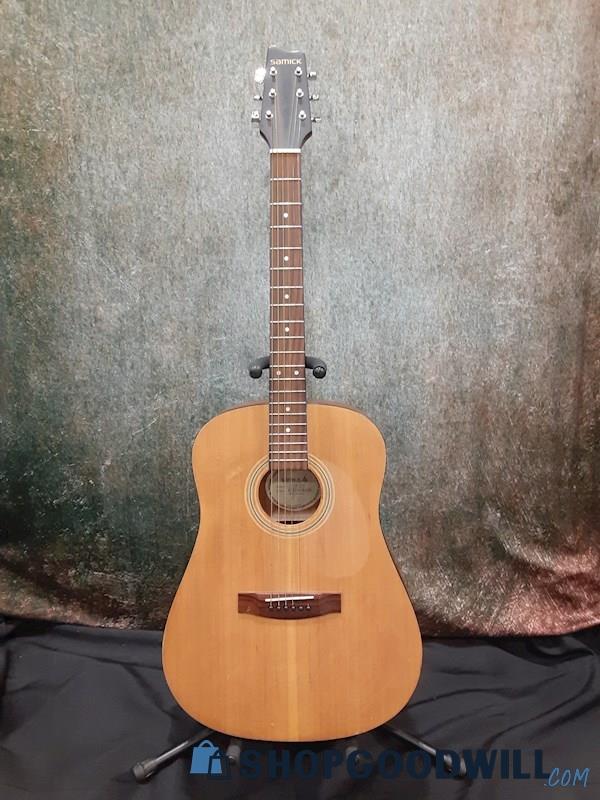 Samick LW213 6 String Acoustic Guitar w/Case Natural Matte SN#4120509495