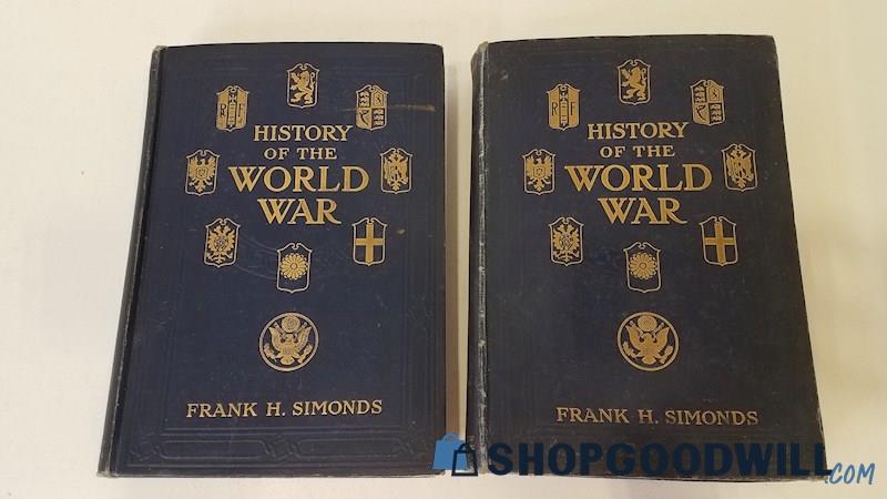 Antique 1919-20 History Of The World War Vol. #4-5 HC Frank Simonds WWI