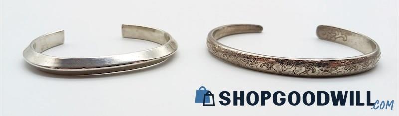 .925 Engraved & Smooth Cuff Bracelets (2)   48.16 Grams