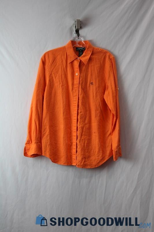 Ralph Lauren Men's Orange Button Up SZ-M