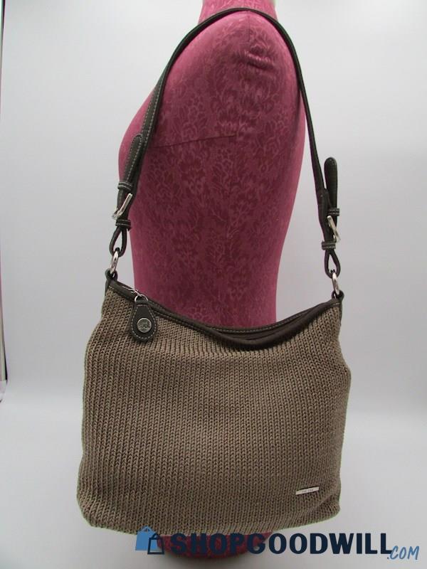 The Sak Lina Mocha Classic Knit Hobo Handbag Purse
