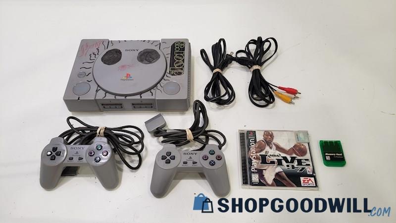 PlayStation Console w/Game, Cords, & Controller