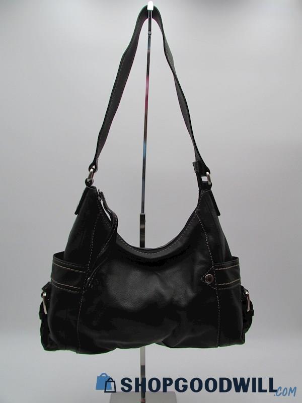 Fossil Vintage Black Leather Hobo Handbag Purse