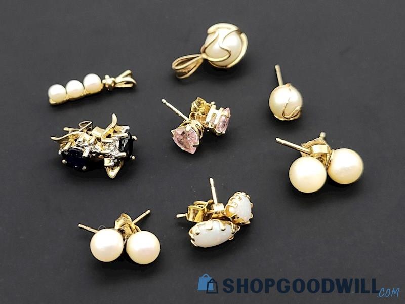 14K Jewelry Collection with Paired & Single Earrings 5.91 Grams