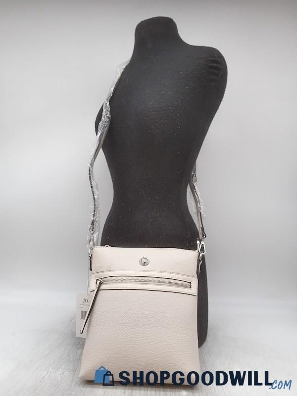 NWT Jessica Moore Venture Ivory Fauix Pebble Leather Crossbody Handbag Purse
