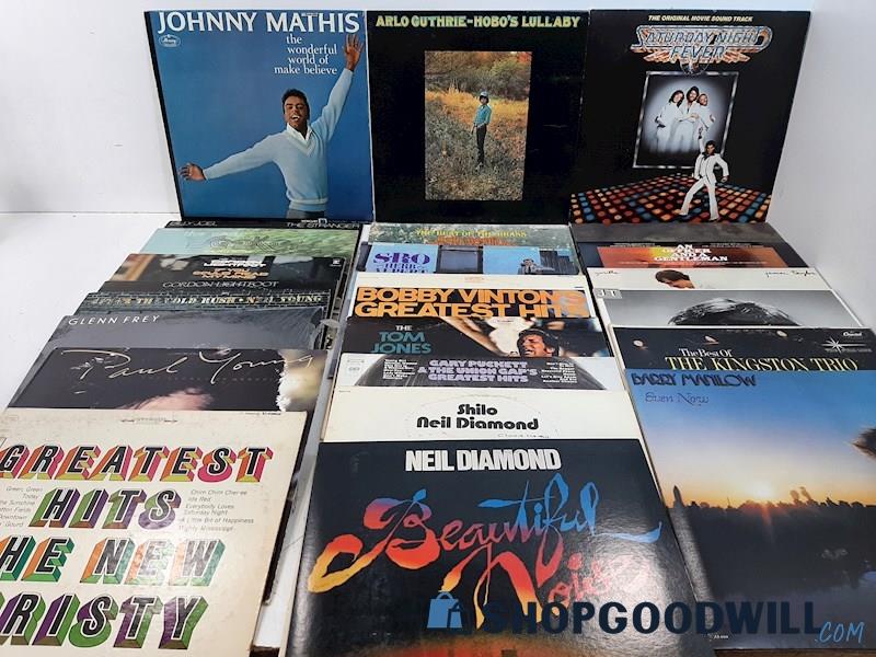 (b) 24 Popular LPs Very Good Johnny Mathis Arlo Guthrie Neil Diamond +