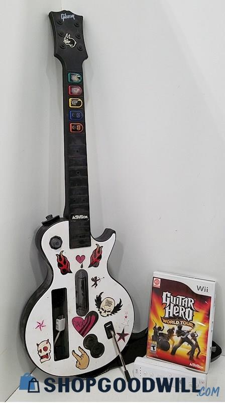  P) Guitar Hero Les Paul Wireless Controller w/Remote & Game For Nintendo Wii