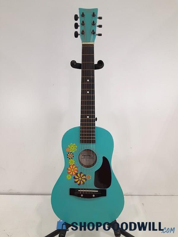 First Act Discovery FG-124 Aqua & Floral Patterns Acoustic Guitar 