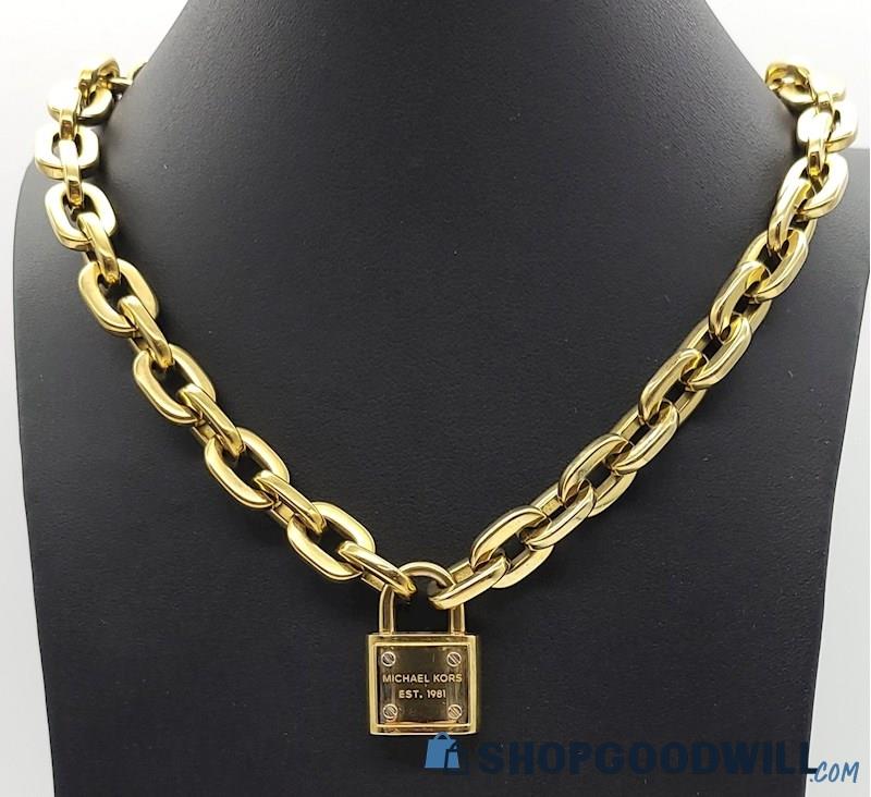 MICHAEL KORS Lock & Key Toggle Necklace