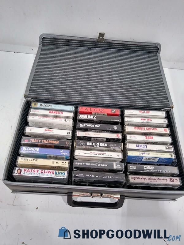 Mixed Lot Of Mariah Carey & More Cassette Tapes With Storage Case 