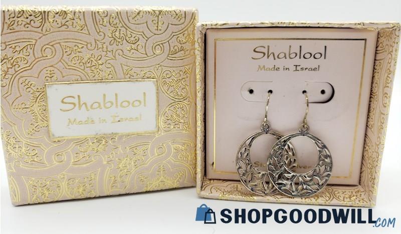 .925 SHABLOOL Made in Israel Cut Out Design Earrings - NIB 4.79grams