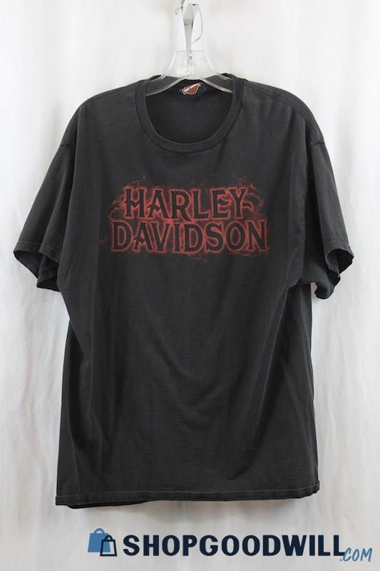 Harley Davidson Men's Black/Red Logo Graphic T-Shirt