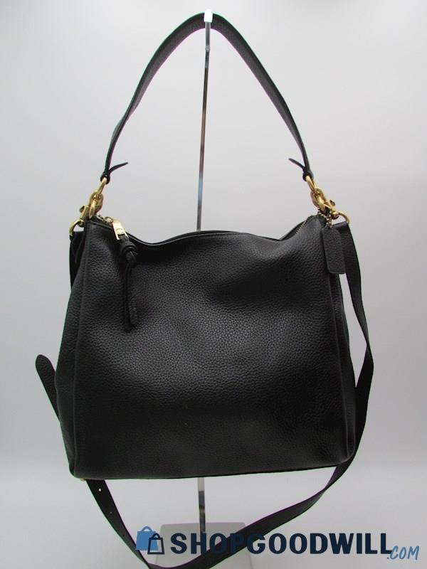 Coach Shay Black Pebble Leather Convertible Shoulder Handbag Purse
