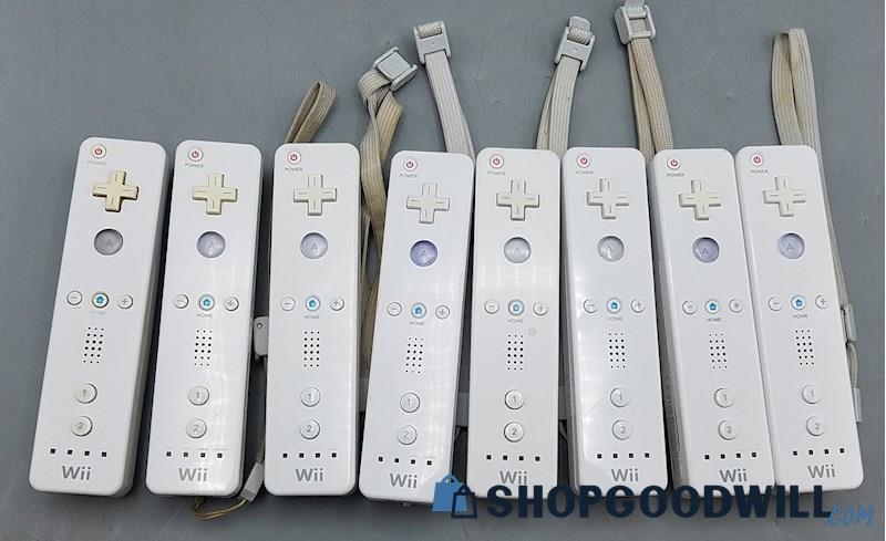 Lot of 8 Nintendo Wii Remote Wiimote Controllers 