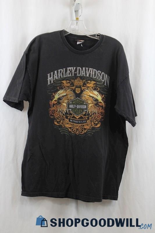 Harley Davidson Men's Black Multicolor Logo Graphic T-Shirt SZ XL