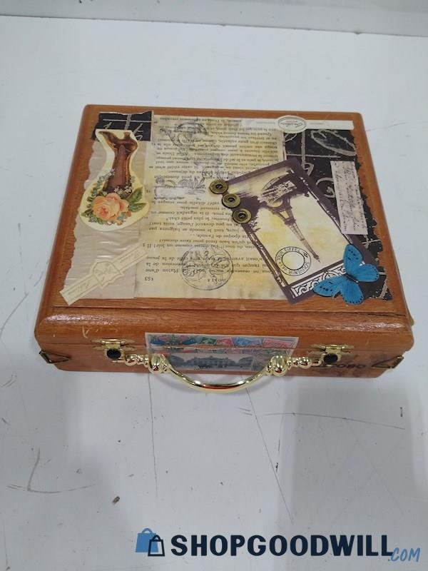 Vintage Unbranded Wooden Trinket Box 