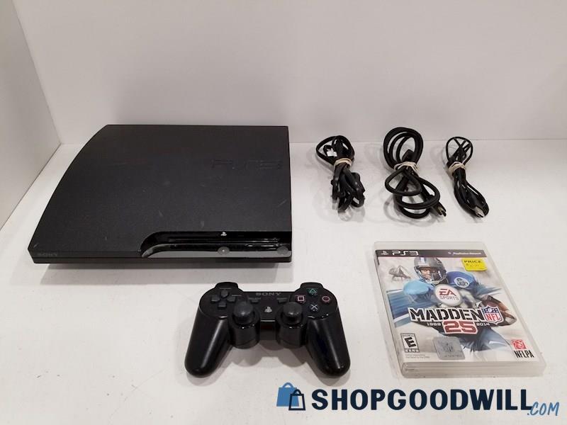 PlayStation 3 Console w/ Game, Cords & Controller - PS3 POWERS ON
