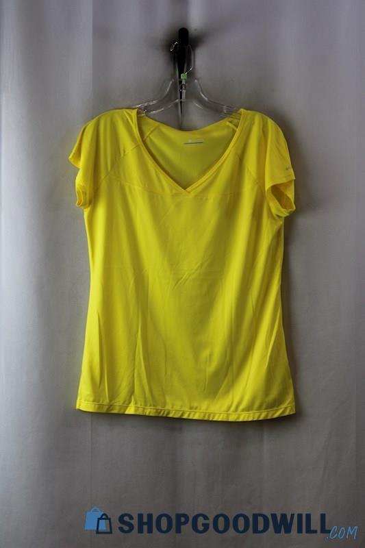 Columbia Women's Yellow Active V-Neck T-Shirt SZ-L