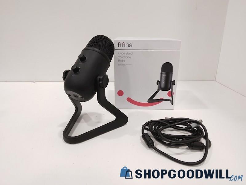 Fifine (K678) USB Microphone for podcast, vocal, youtube+etc Black IOB