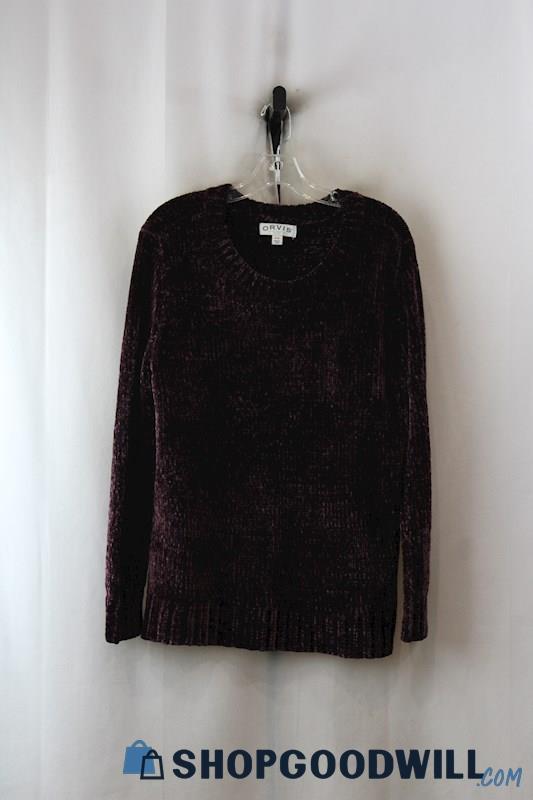 Orvis Women's Burgundy Soft Knit Sweater SZ-M